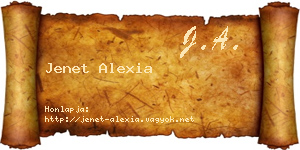 Jenet Alexia névjegykártya
